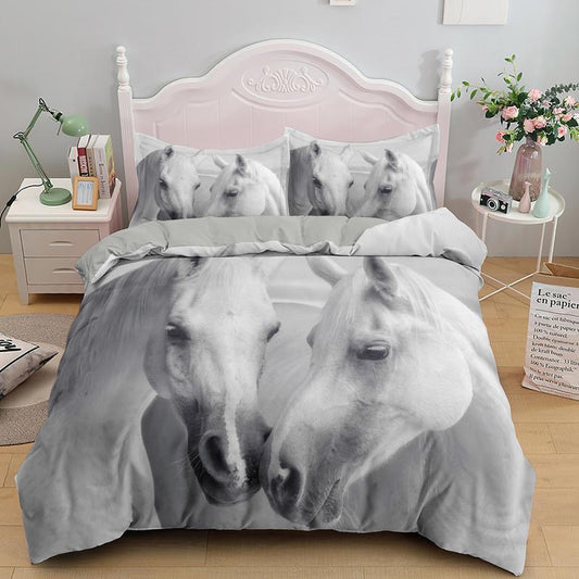 3D Digital Printing Horse Three Four Piece Bedding